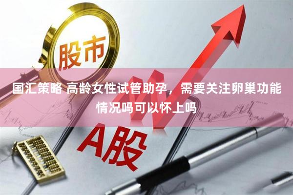 国汇策略 高龄女性试管助孕，需要关注卵巢功能情况吗可以怀上吗