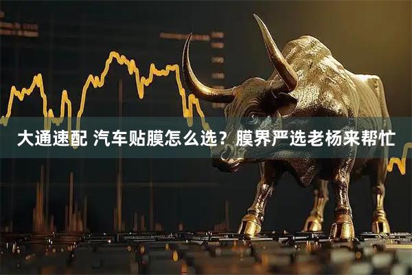 大通速配 汽车贴膜怎么选？膜界严选老杨来帮忙